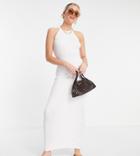 Missguided Tall Maxi Dress With Halter Neck In White