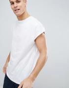 Asos Design Oversized Longline Sleeveless T-shirt In White - White