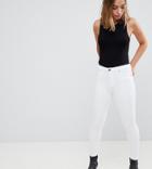 Asos Design Petite Ridley High Waisted Skinny Jeans In White
