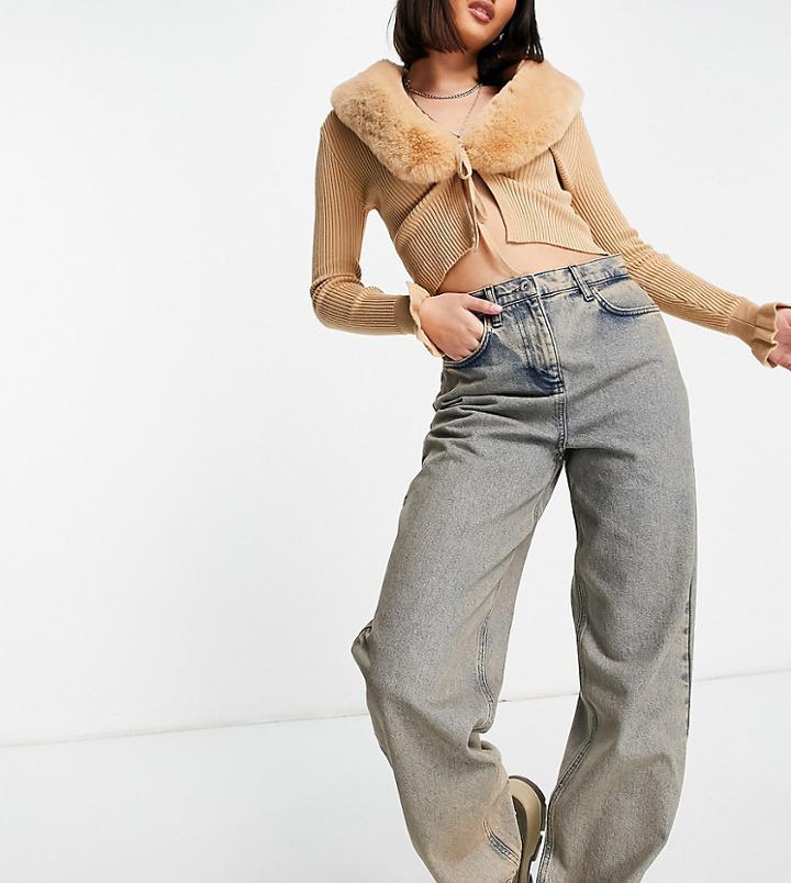 Collusion X014 Extreme 90s Baggy Dad Jeans In 00s Wash-blues