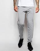 Asos Skinny Joggers With Stripe In Gray - Elephant Gray