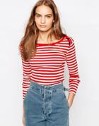 Ganni Classic Stripe Long Sleeve Top - Multi