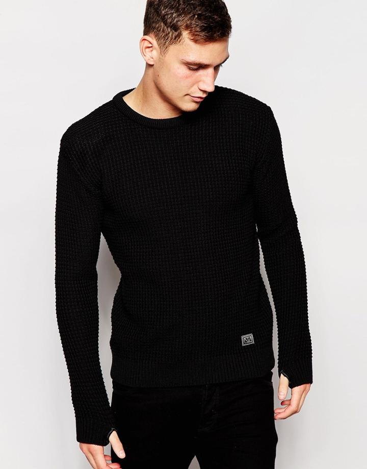 Brixtol Sweater With Textured Knit - Indigo