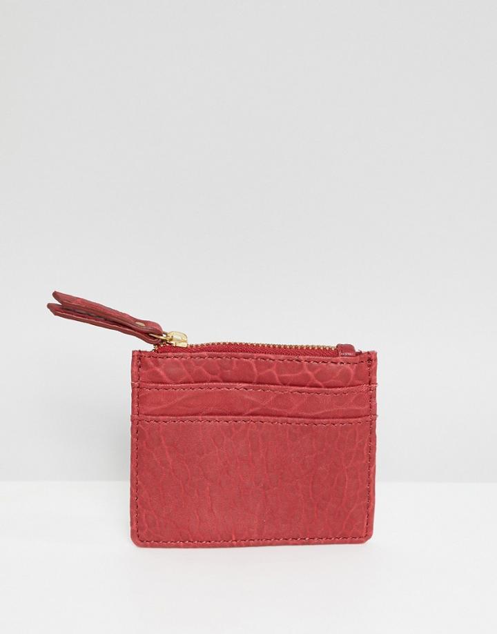Urbancode Leather Coin Purse With Card Holder - Red