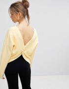 Micha Lounge Wrap Back Sweater - Yellow