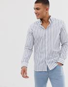 Selected Homme Slim Fit Shirt With Stripe - White