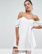 Naanaa Cold Shoulder Mini Dress - White