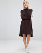 Asos Knit Tunic Dress In Cashmere Mix - Brown