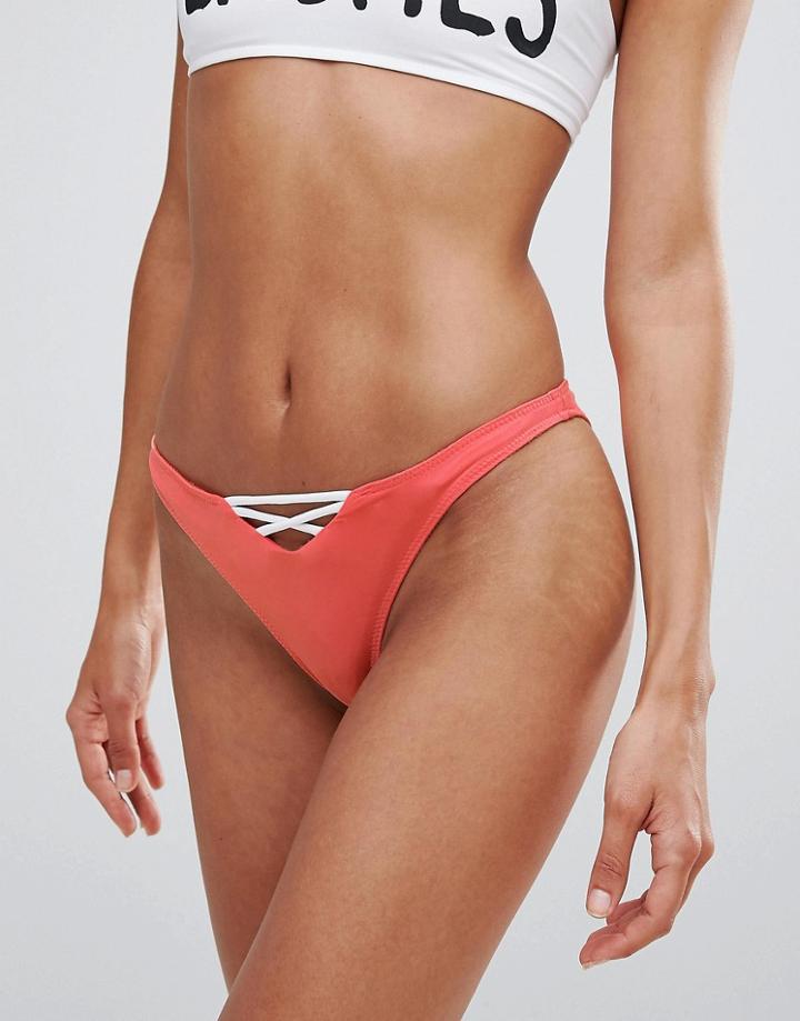 Chaser Melon Strappy Bikini Bottom - Orange