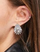 True Decadence Teardrop Crystal Stud Earrings In Silver
