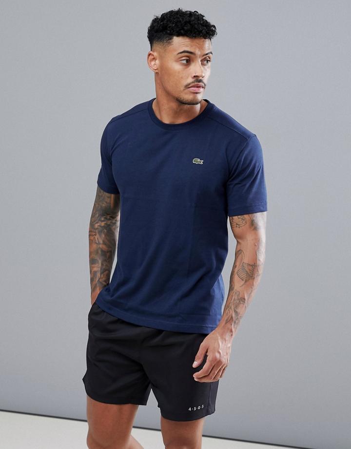 Lacoste Sport Logo T-shirt In Navy