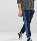 Asos Design Plus Slim Jeans In Indigo With Side Stripe Insert - Blue