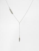 Asos Feather Necklace - Silver
