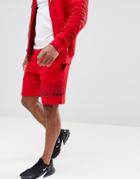 Diesel Logo Jersey Shorts Red - Red