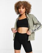 Urban Threads Zip Through Running Jacket In Sage Green