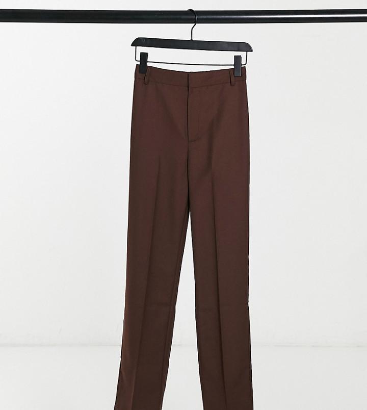 Collusion Unisex Straight Leg Pant In Chocolate Brown