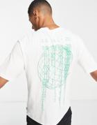 Only & Sons Oversized T-shirt With Globe Back Print In White