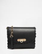 Asos Scallop Cross Body Bag With Laser Cut Out - Black