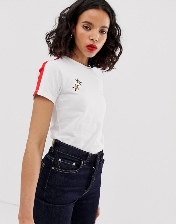 Fred Perry X Bella Freud Stripe Logo T-shirt - White
