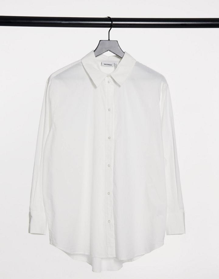 Weekday Edyn Organic Cotton Shirt In White