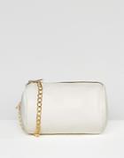 Asos Clutch Bag With Chain Wrist Strap - White