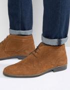Red Tape Brogue Ankle Boots - Tan