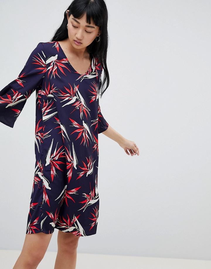 B.young Palm Print Dress-multi