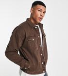 New Look Oversized Denim Jacket In Brown
