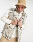 Mennace Vest In Beige Paisley-neutral