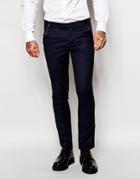 Rogues Of London Tuxedo Suit Pants In Slim Fit - Navy