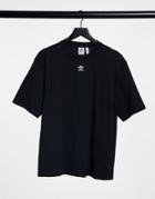 Adidas Originals Plus Essentials T-shirt With Center Logo In Black