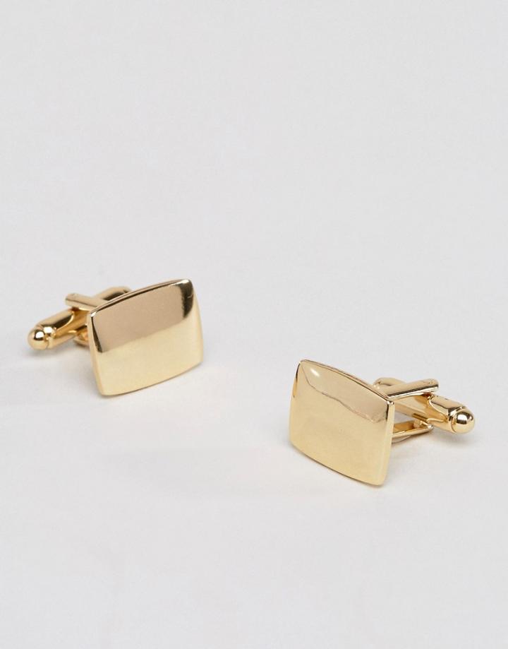 Asos Square Cufflinks With Gold Plating - Gold