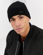 Boss Kroydon Wool Blend Beanie In Black