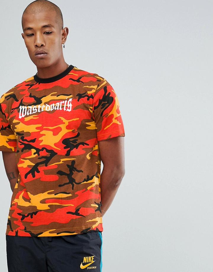 Wasted Paris London T-shirt In Orange - White