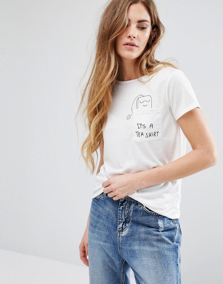Daisy Street Cup Of Tea T-shirt - White
