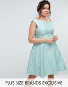 Coast Plus Bardot Jacquard Dress - Green
