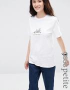 Asos Petite T-shirt With Give Me Space Print - White
