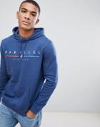 New Look Hoodie With Parallel Print In Blue - Blue