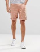 Asos Slim Denim Shorts In Pink - Mahogany Rose