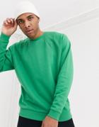 Asos Design Oversized Sweatshirt With Rib Detail-green