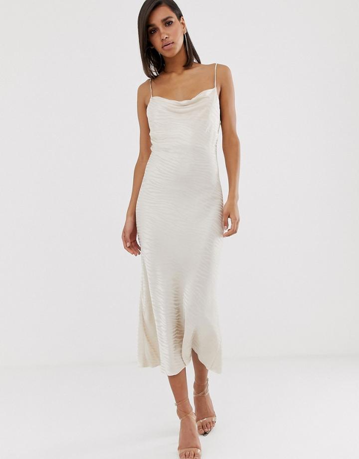 Bec & Bridge The Kat Cowl Midi Dress In Zebra Jaquard-cream