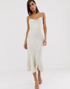 Bec & Bridge The Kat Cowl Midi Dress In Zebra Jaquard-cream