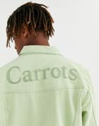 Carrots Wordmark Denim Jacket In Sage Green
