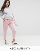 Asos Maternity Peg Pants With Over-sized Bow - Pink