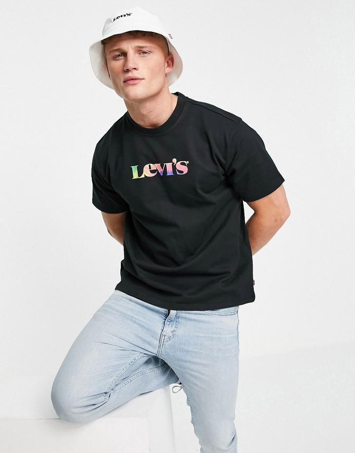 Levi's Vintage Fit Tie Dye Modern Logo Print T-shirt In Black