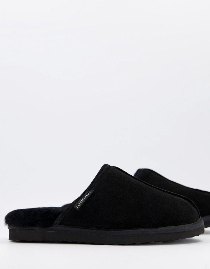 Redfoot Sheepskin Mule Slippers In Black