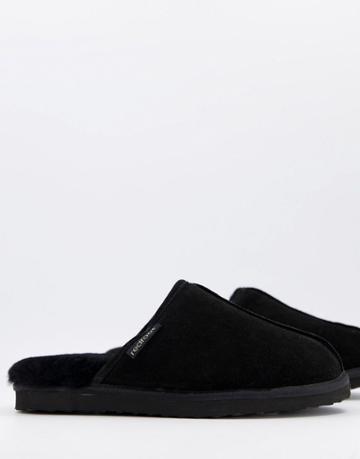 Redfoot Sheepskin Mule Slippers In Black