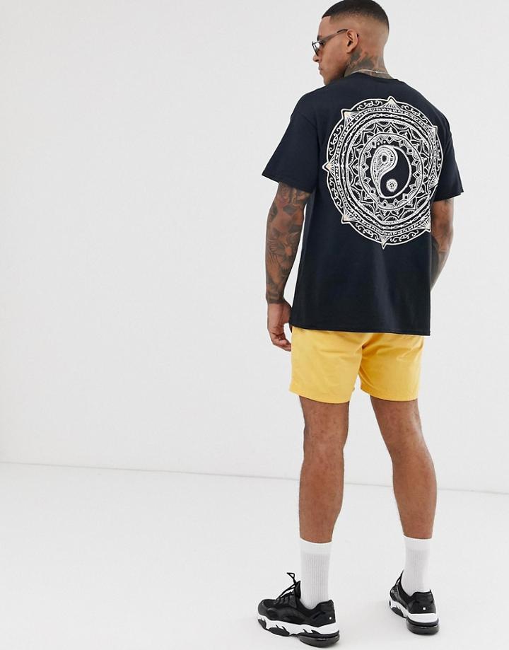 Hnr Ldn Yin Yang Back Print T-shirt In Oversized - Black