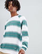 Wood Wood Han Striped Long Sleeve T-shirt In White - White
