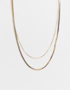 Designb London Exclusive 2 Pack Necklaces With Flat Curb Chain In Gold